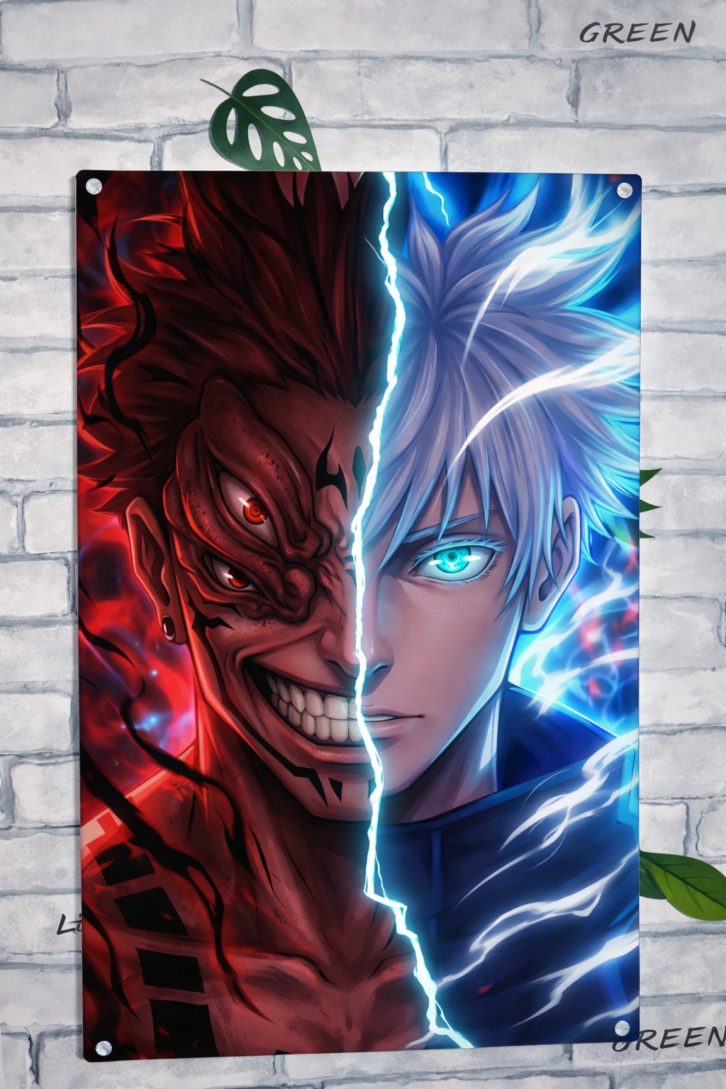 Plaque Aluminium Sukuna x Gojo – Dualité Suprême