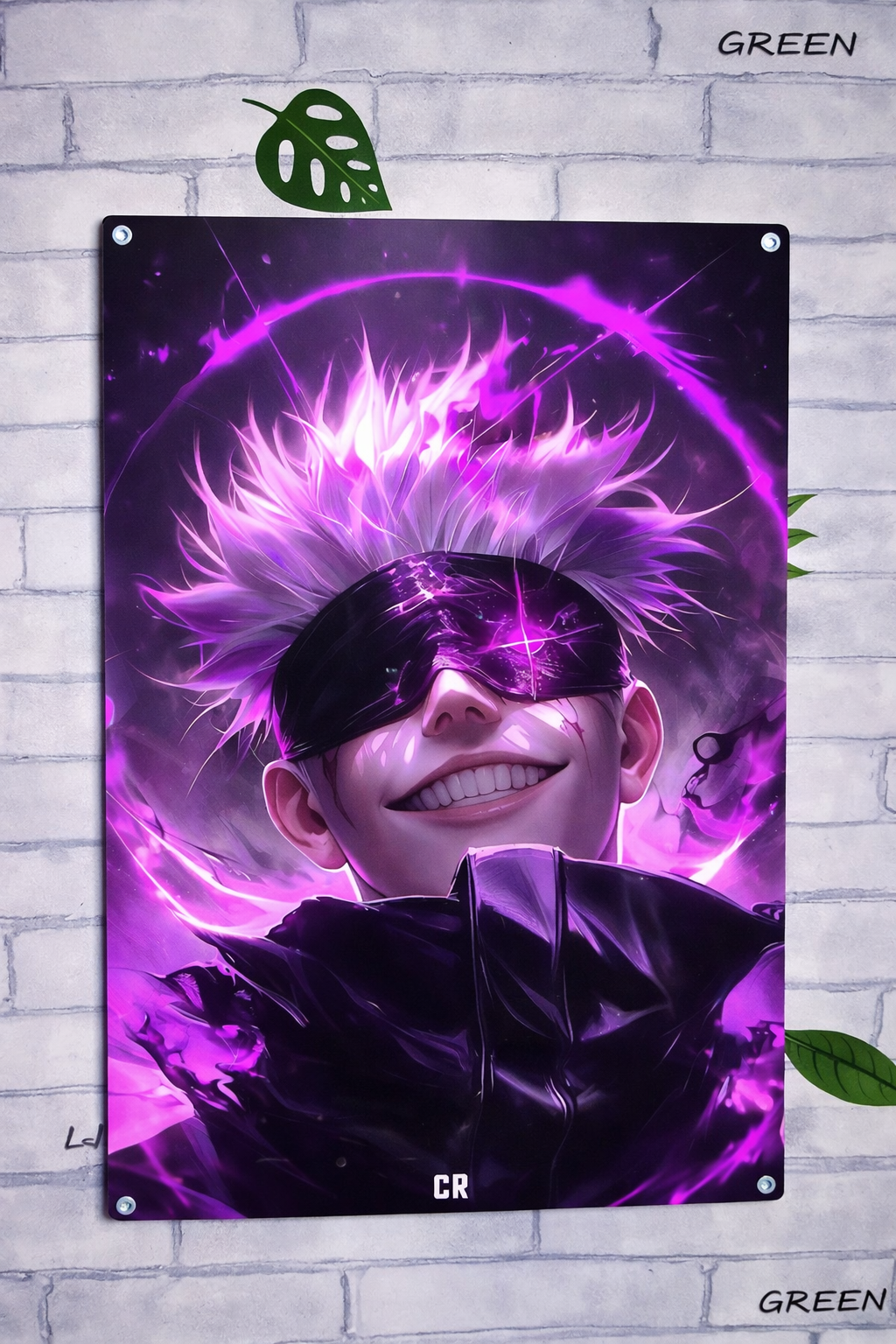 Plaque Aluminium Gojo Smile – Pouvoir Infini