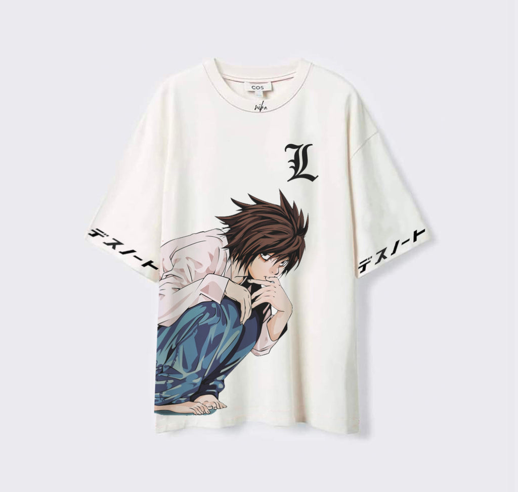 L - Death Note - Blanc - T-shirt