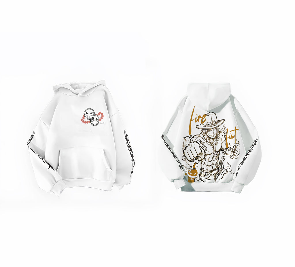 Portugas D Asce illustration - One piece - Blanc - Capuche