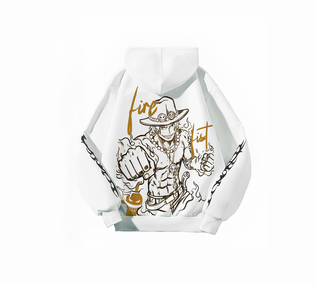 Portugas D Asce illustration - One piece - Blanc - Capuche