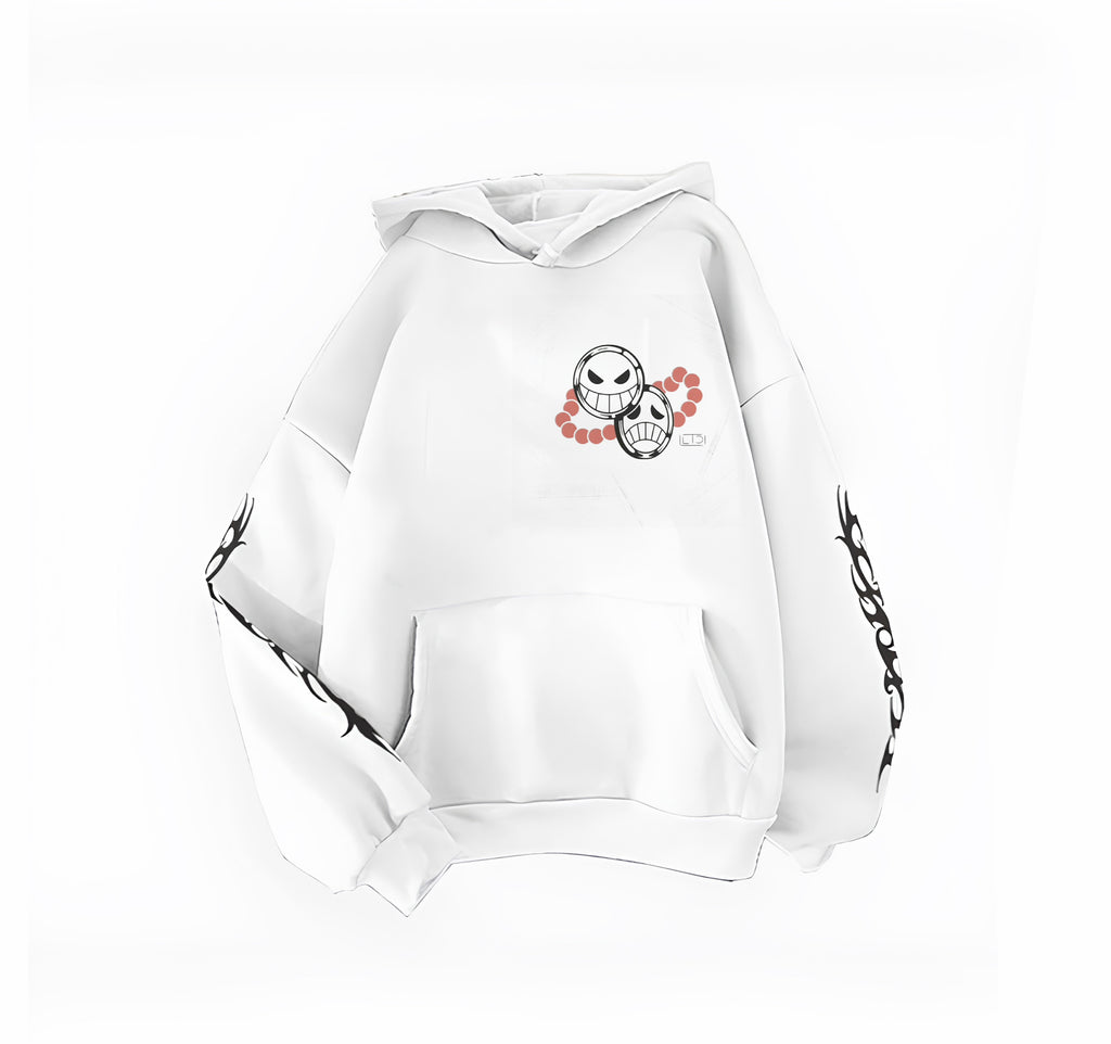 Portugas D Asce - One piece - Blanc - Capuche