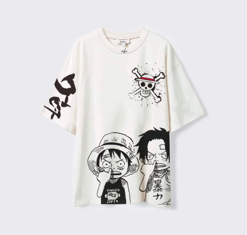 Luffy and Asce Kids - One Piece - Blanc - Tshirt
