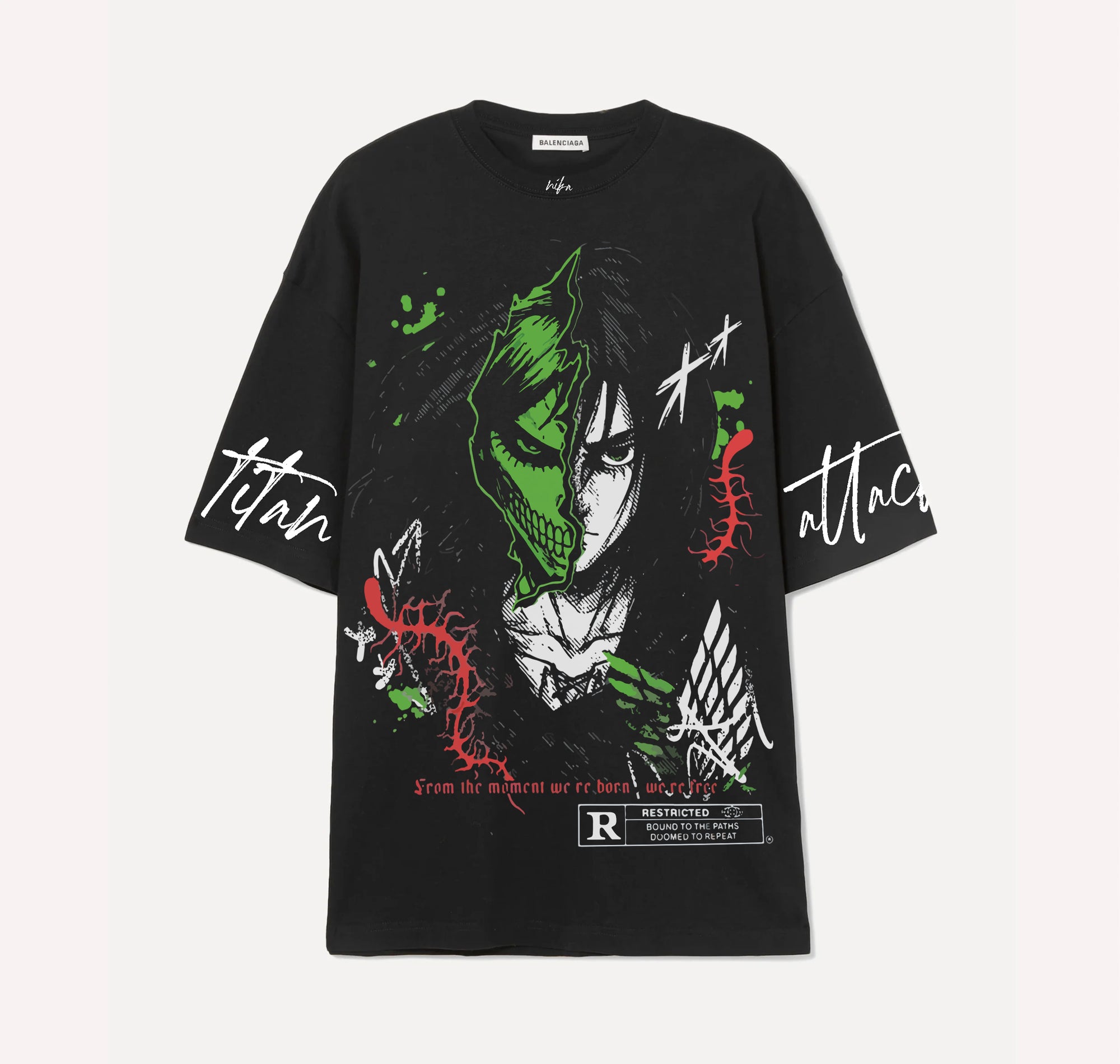 Eren Yeager - AOT - Noir - Tshirt