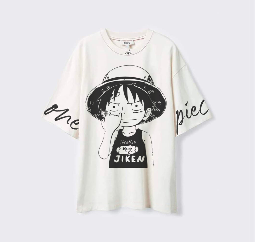 Luffy Stupid Face - One Piece - Blanc - T-shirt