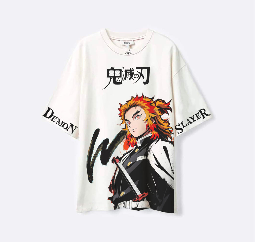 Kyojuro Rengoku - Demon Slayer - Blanc - T-shirt