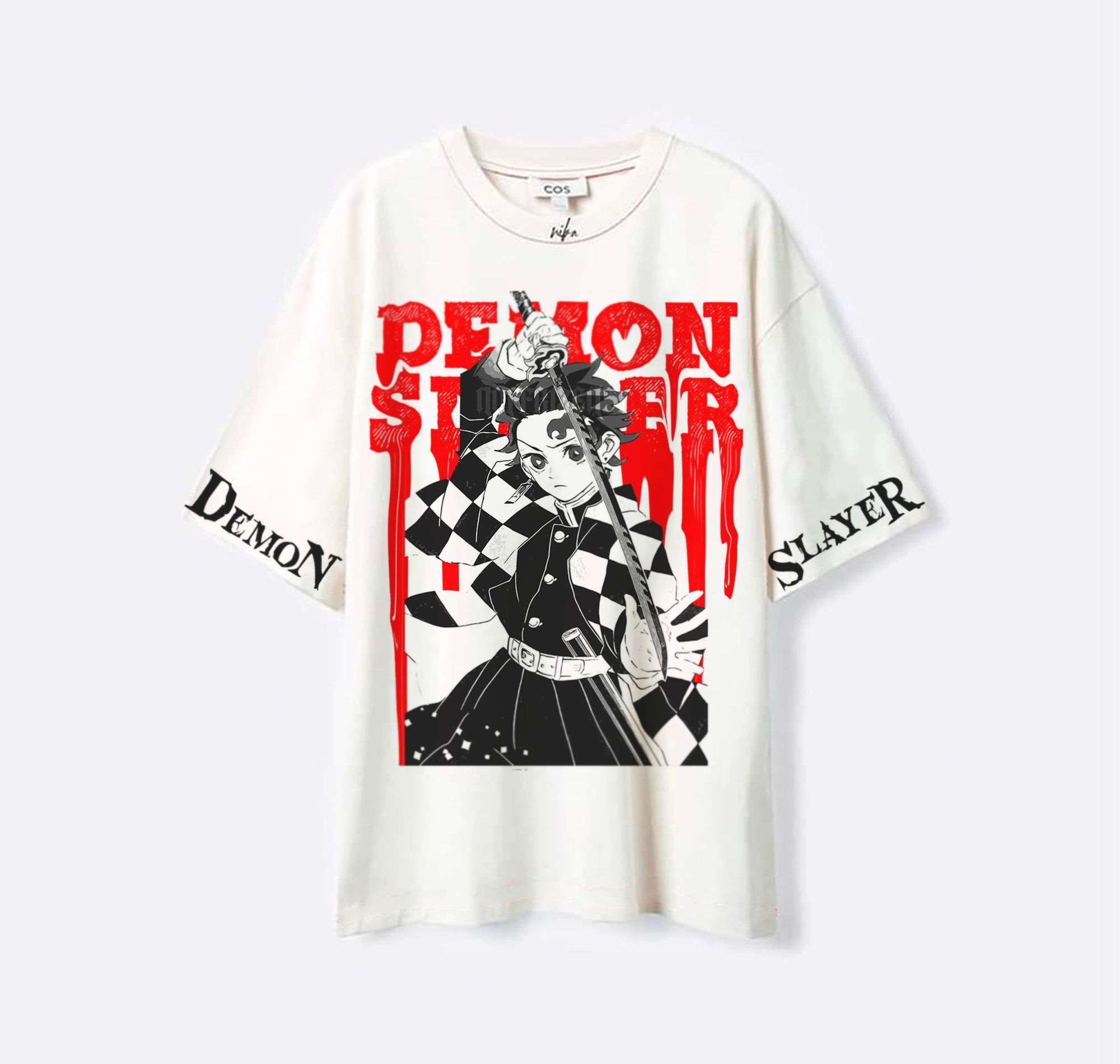 Tanjiro red - Demon slayer - Blanc - Tshirt