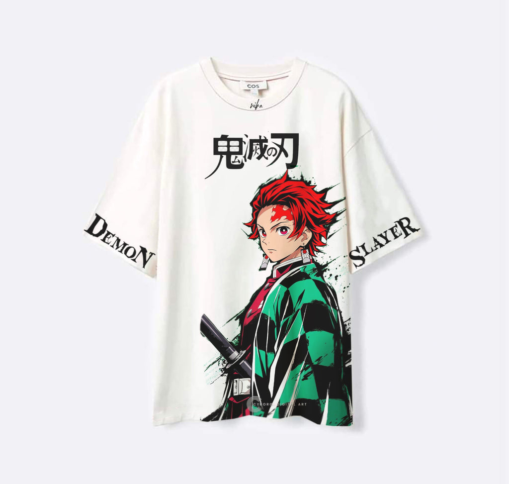 Tanjiro Kamado - Demon Slayer - Blanc - T-shirt