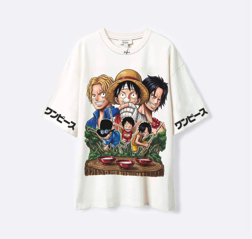 Asce Sabo Luffy Trio - Blanc - T-shirt