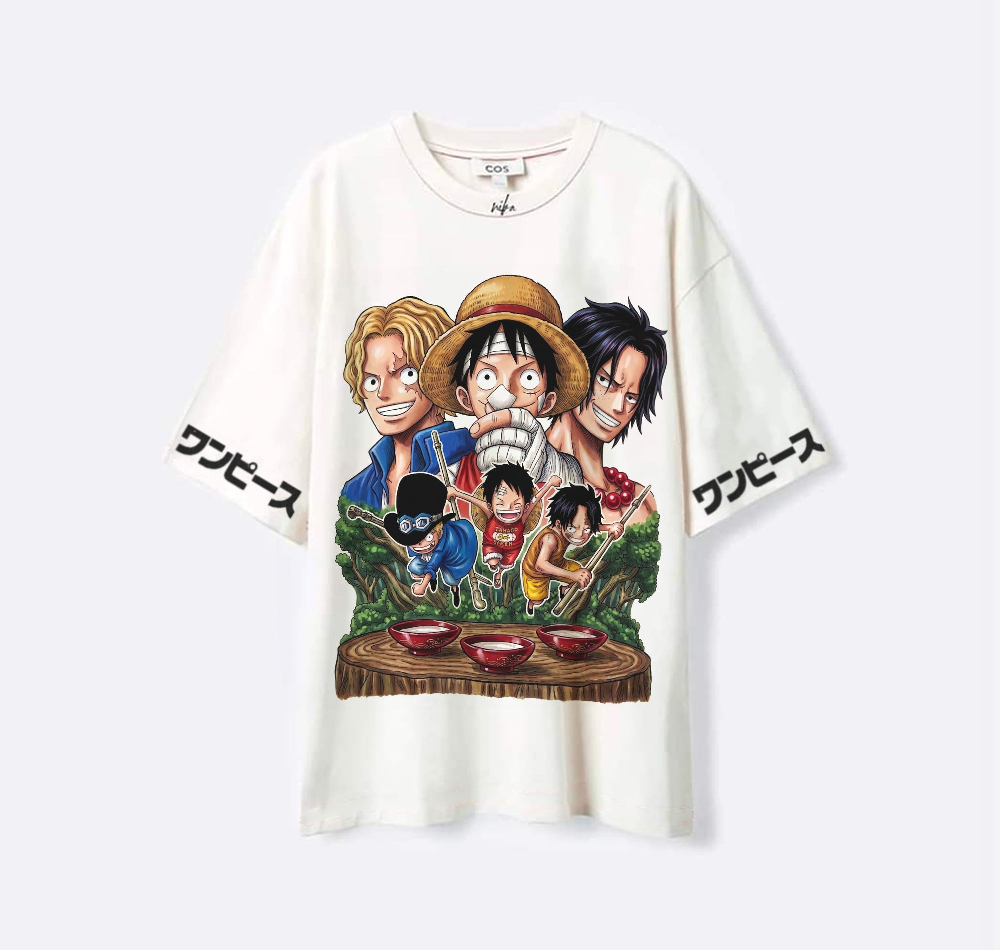 Asce Sabo Luffy Trio - Blanc - T-shirt