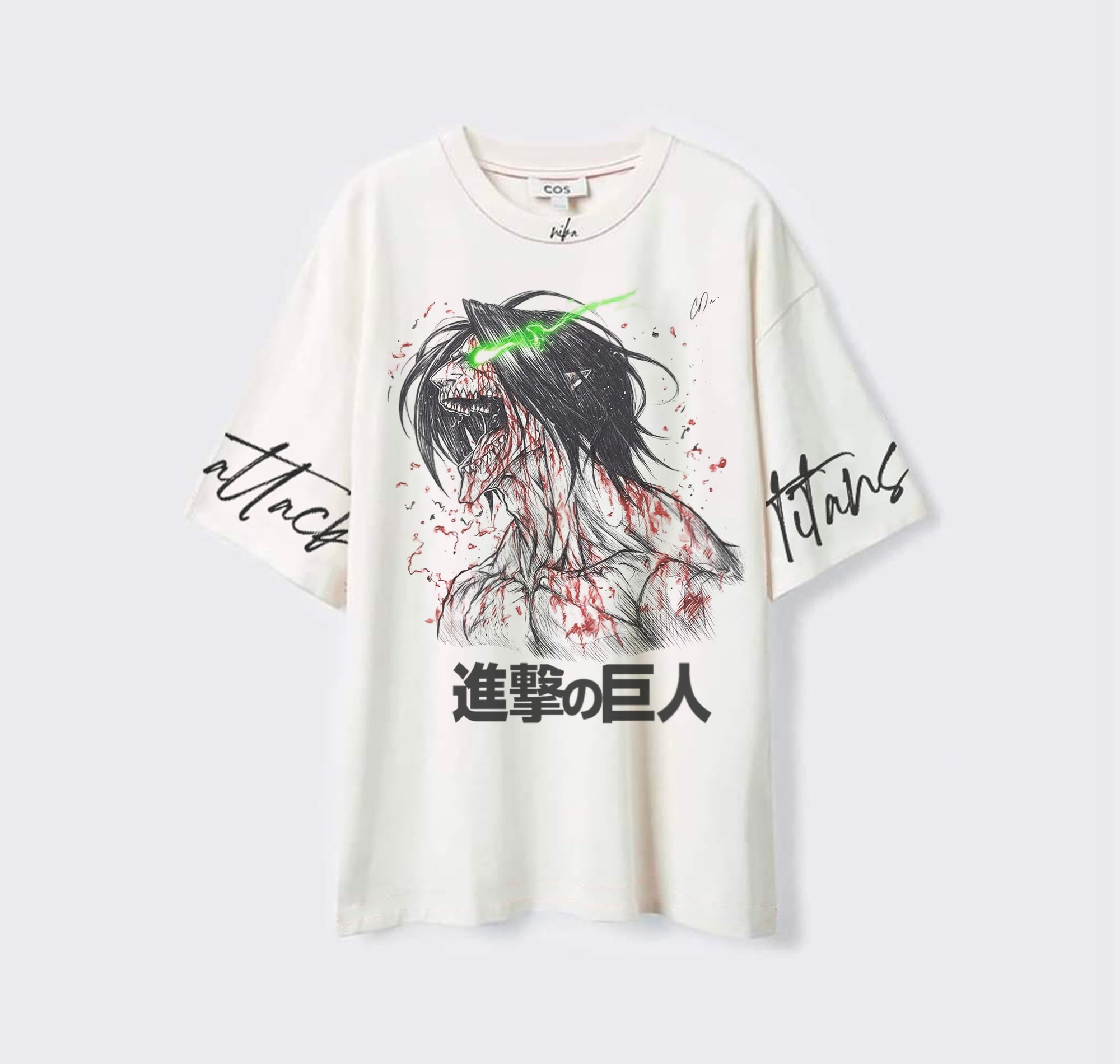 Attacker Titan - Attack on Titans - Blanc - Tshirt