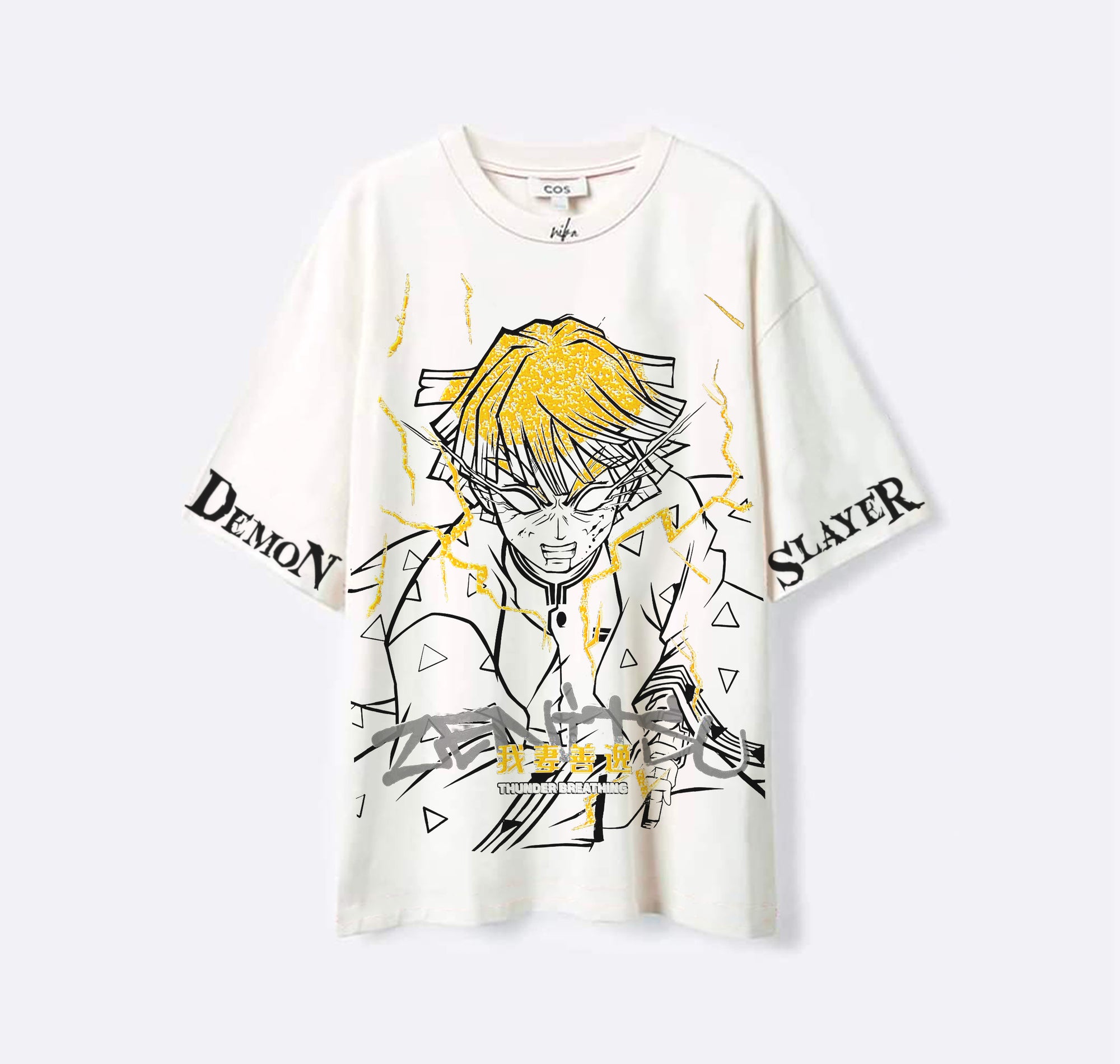 Zenitsu Agatsuma - Demon Slayer - Blanc - T-shirt