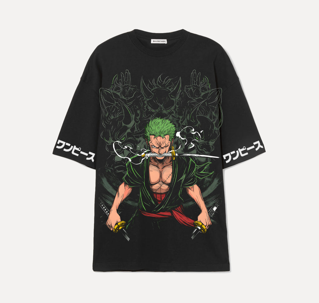 Roronoa Zoro green ashura - One Piece - Noir - T-shirt