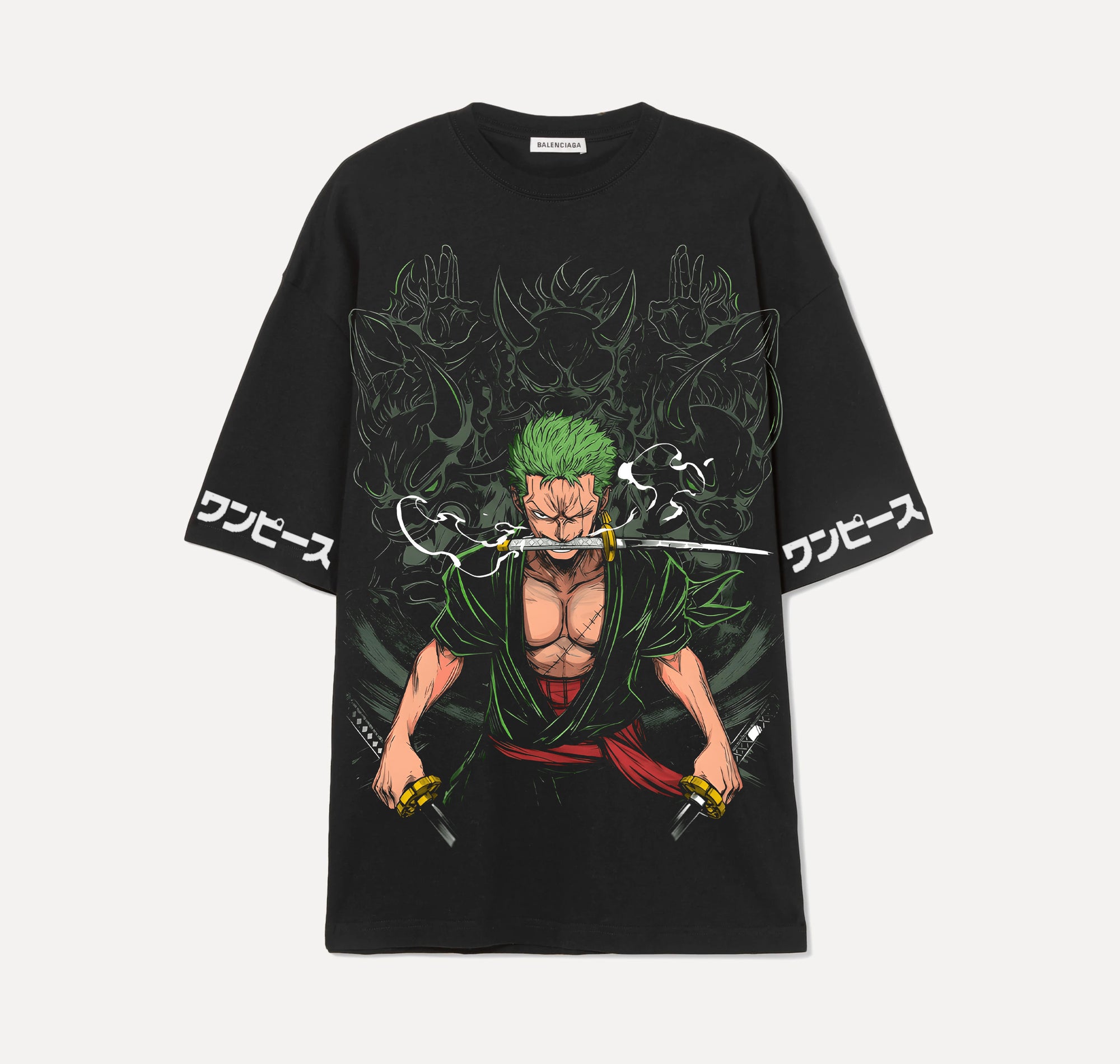 Roronoa Zoro green ashura - One Piece - Noir - T-shirt